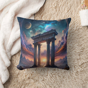 Antiker kosmischer Tempel - Ruinen der Fantasy Gal Kissen