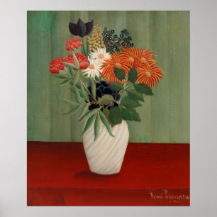 Antiker Kunstdruck von Henri Rousseau in sagegrün Poster