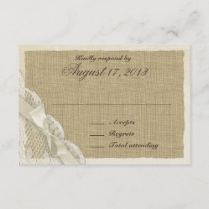 Antiker Lace Country Response Card RSVP Karte