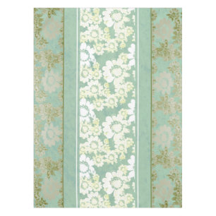 Antiker Lace Weißmeer-grüne Blüte Tischdecke