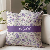 Antiker lila rosa Blumen- Schriftzug-Monogramm-Nam
