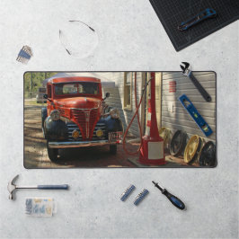 Antiker LKW-Mat Schreibtischunterlage