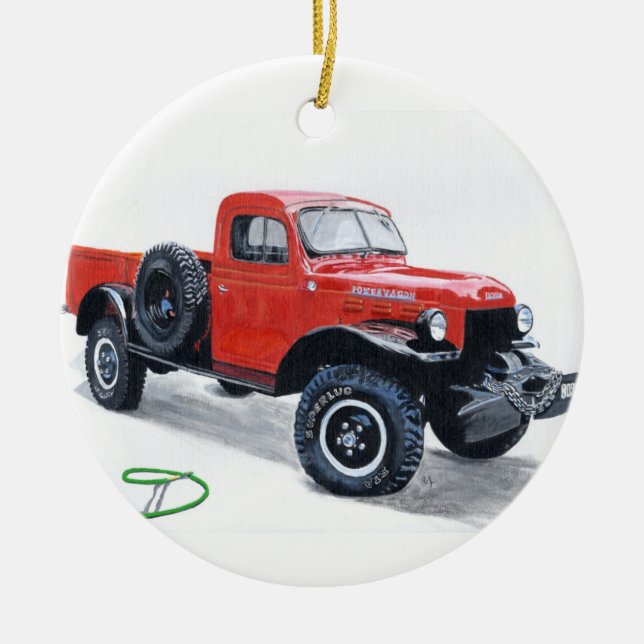 Antiker LKW-Power-Lastwagen Keramik Ornament (Vorne)