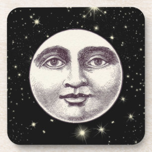 Antiker Mann im Mond Vollmond Gesicht Getränkeuntersetzer