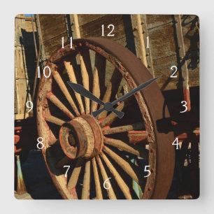Antiker Maultierzuglastwagen Quadratische Wanduhr