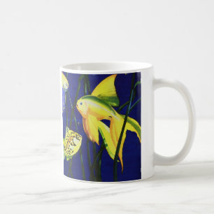 Antiker Meeresleben-Fisch, Fantasie-Goldfisch im A Kaffeetasse