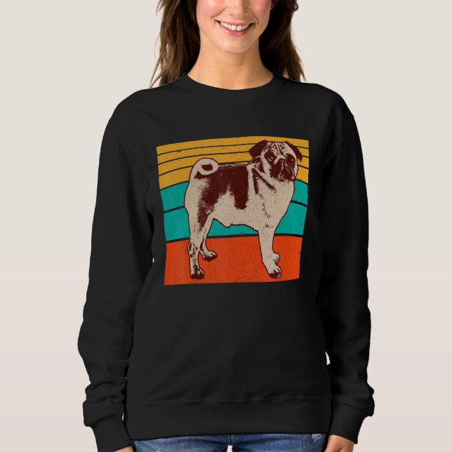 Antiker Mops Carlin Hunderasse Sweatshirt (Vorderseite)