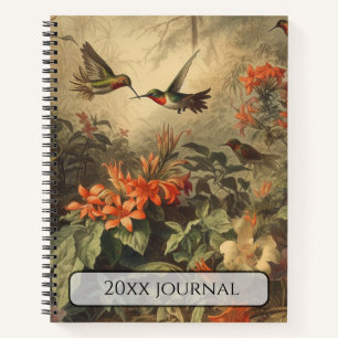 Antiker Naturforscher-Kolibri Maßgeschneiderte N Notizbuch