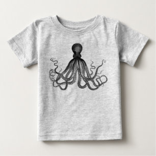 Antiker nautischer Steampunk Oktopus Vintage Krake Baby T-shirt