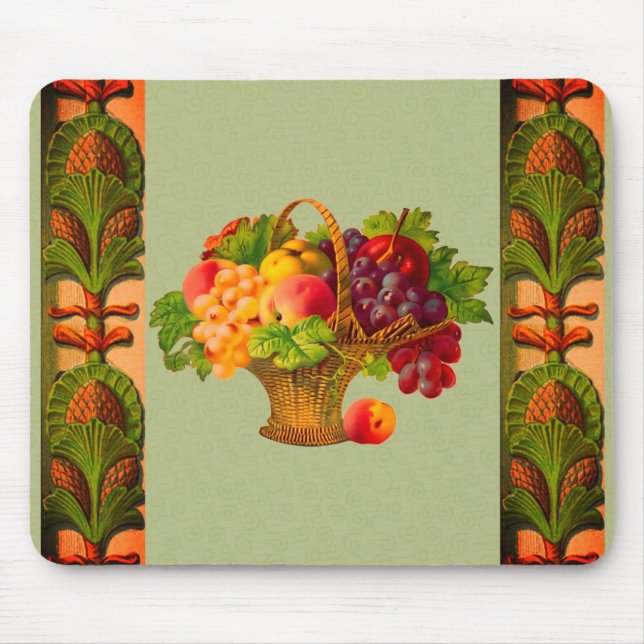 Antiker Obstkorb in Kunstoptik Mousepad (Vorne)