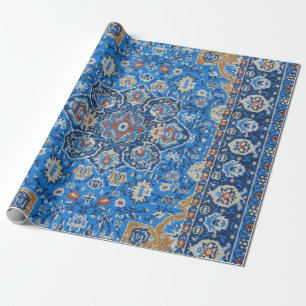 Antiker orientalischer blauer türkischer Persertep Geschenkpapier