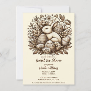 Antiker Osterhasen-Blumen-Bridal-Tea-Shower Einladung