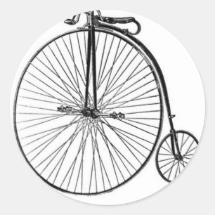 Antiker Penny Farthing Bicycle Runder Aufkleber