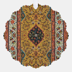 Antiker persischer reicher Teppich Eleganter Teppi Ornament Karte