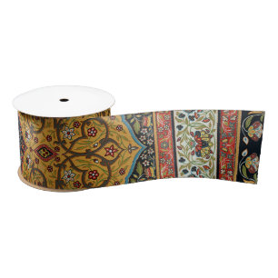 Antiker persischer reicher Teppich Eleganter Teppi Satinband
