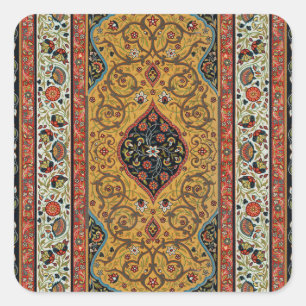 Antiker persischer Teppich Elegantes Design Quadratischer Aufkleber