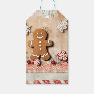 Antiker primitiver Lebkuchenmann Geschenkanhänger