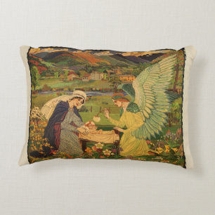 Antiker religiöser Teppich mit Baby Jesus Christus Dekokissen