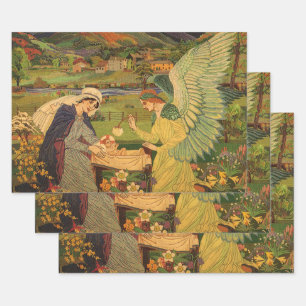 Antiker religiöser Teppich mit Baby Jesus Christus Geschenkpapier Set