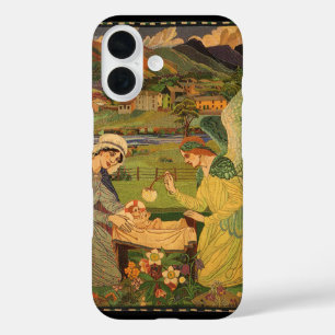 Antiker religiöser Wandteppich mit Baby Jesus Chri iPhone 16 Hülle
