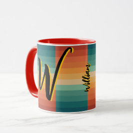 Antiker Retroname, Mit Monogramm Vintager Kaffee Tasse
