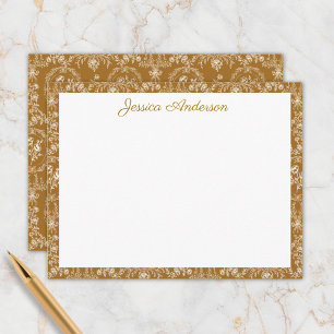 Antiker Rococo-Blumen Floral personalisierter Name Mitteilungskarte