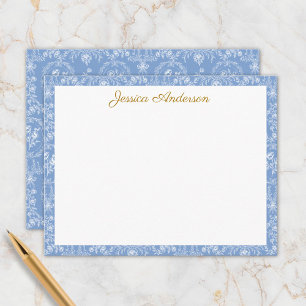 Antiker Rokoko-Blumen Floral personalisierter Name Mitteilungskarte
