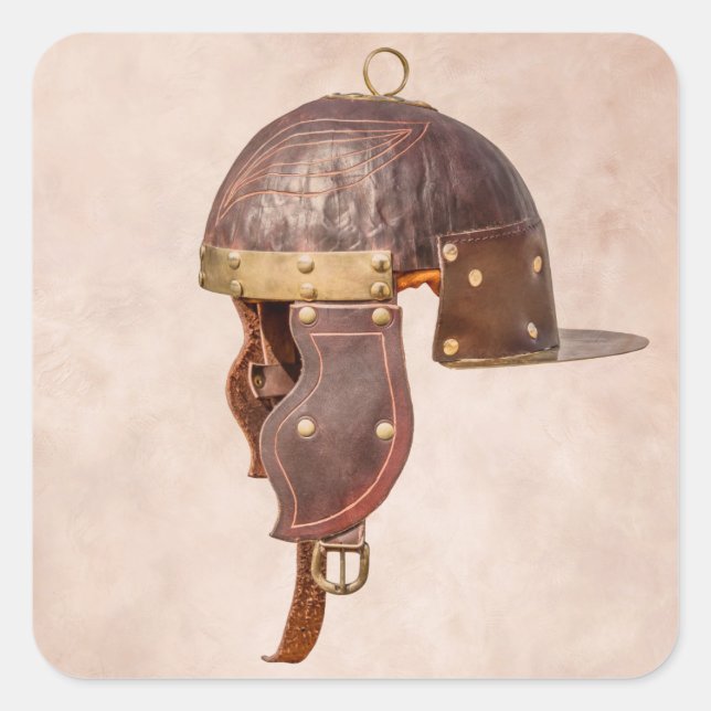 Antiker römischer Militärhelm Quadratischer Aufkleber (Vorderseite)