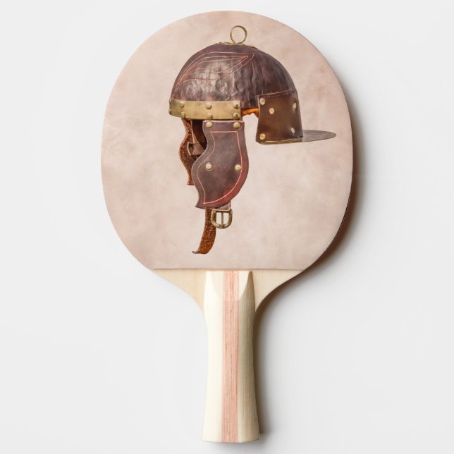 Antiker römischer Militärhelm Tischtennis Schläger (Rückseite)