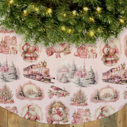 Antiker rosa viktorianischer Weihnachtsbaum-Tischl Polyester Weihnachtsbaumdecke