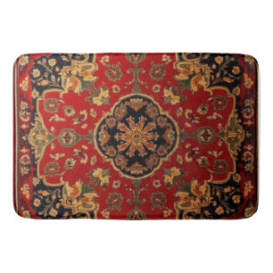 Antiker roter Gold Kashan Teppich Rug Perser  Badematte