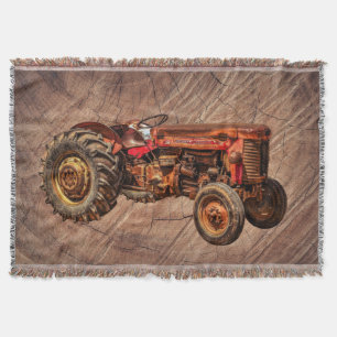 Antiker roter Traktor Decke