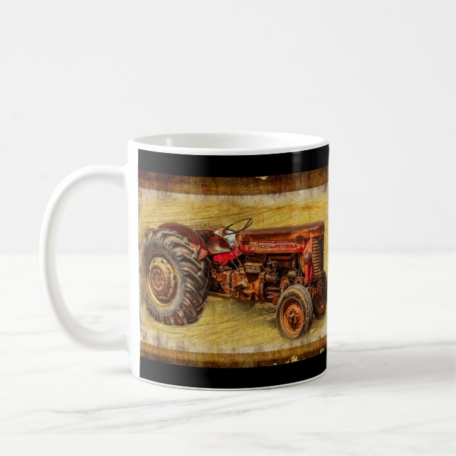 Antiker roter Traktor Kaffeetasse (Links)