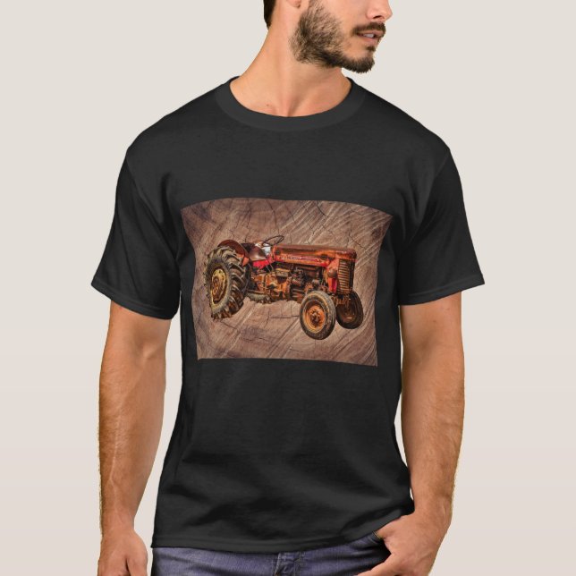 Antiker roter Traktor T-Shirt (Vorderseite)