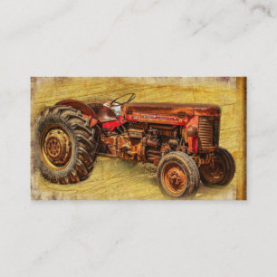 Antiker roter Traktor Visitenkarte