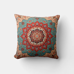 Antiker roter Türkis Orient türkischer Kilim Teppi Kissen