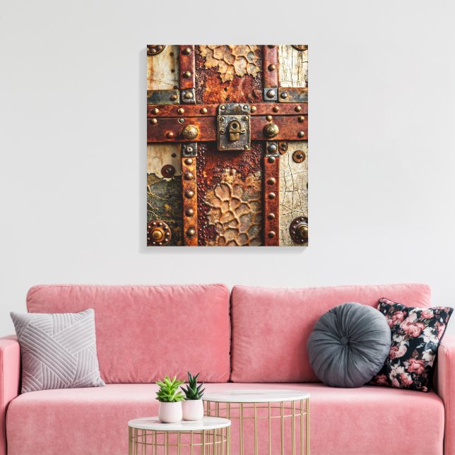 Antiker Rusted Trunk Leinwanddruck (Insitu (Wohnzimmer))