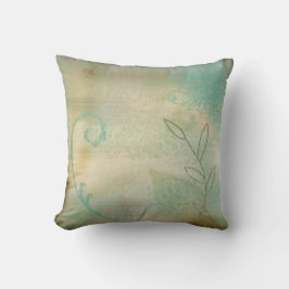 Antiker rustikaler Aquamariner Swirl Kissen
