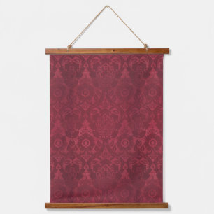 Antiker Samt mit eingeprägtem William-Morris-Eiche Wandteppich Mit Holzrahmen