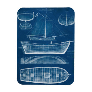 Antiker Schiffs-Plan II Magnet