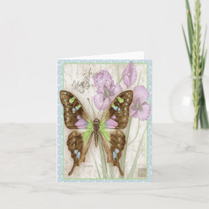 Antiker Schmetterling Feiertagskarte
