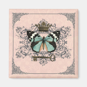 Antiker Schmetterling und Kronenmagnet Magnet