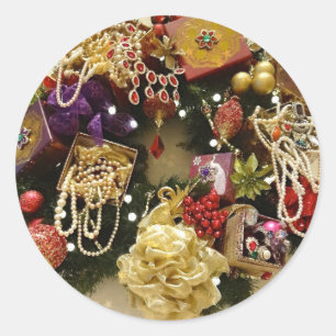 Antiker Schmuck & Edelstein viktorianischer Kranz Runder Aufkleber