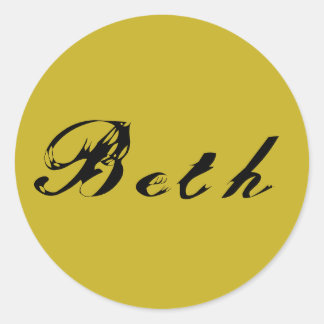 antiker Schriftart Beth aus verwaister Black TV-Sh Runder Aufkleber