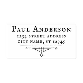 Antiker Schriftart + Ornament Rücksendeadresse CC1 Gummistempel