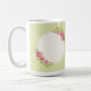 Antiker Shabby-Chic-Rahmen mit Rosenblumen Kaffeetasse