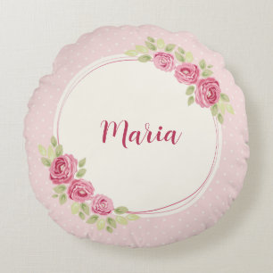 Antiker Shabby Chic Rosen Rahmen Rundes Kissen