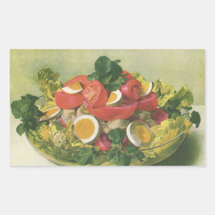 Antiker Speiseplan, Bio-Mischsalat Mesclun Rechteckiger Aufkleber