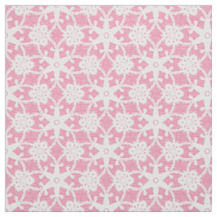 Antiker Spitzendruck - weiß und Rose pink Stoff