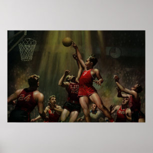 Antiker Sport Basketball, Spieler in einem Spiel Poster